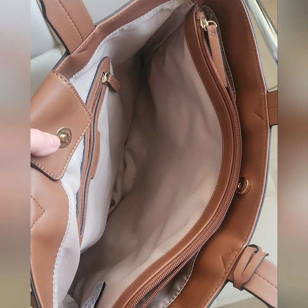 Nine West Brown and Cream Tote Bag‎